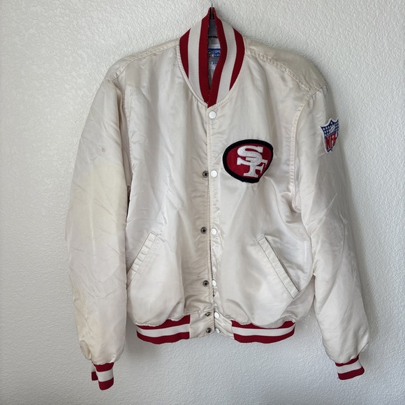 STARTER Other - RARE Vtg 80s San Francisco 49ers STARTER Jacket L White Satin NFL Pro Line Mens